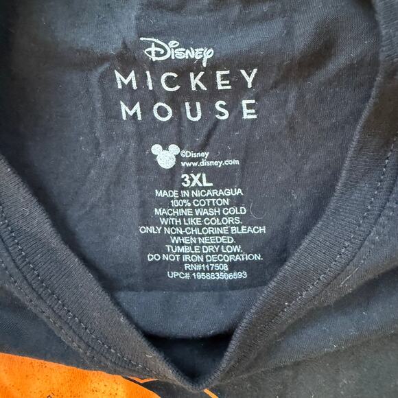 DISNEY HALLOWEEN MICKEY MOUSE SKELETON T-SHIRT Size 3XL Black Orange - Picture 4 of 6